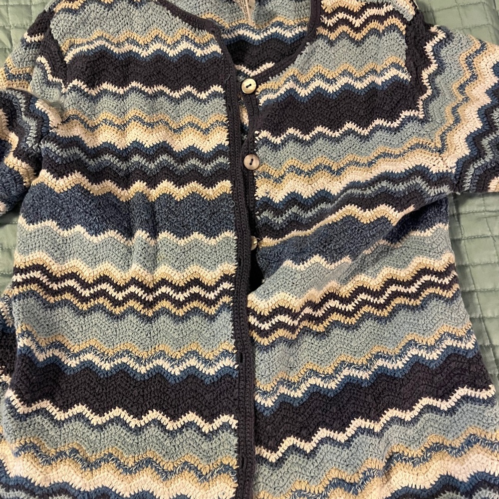 EUC petite small Talbots cotton/linen cardigan